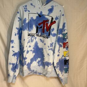 MTV Tie-Dyed Gender-Neutral Pullover Hoodie-NWT‎